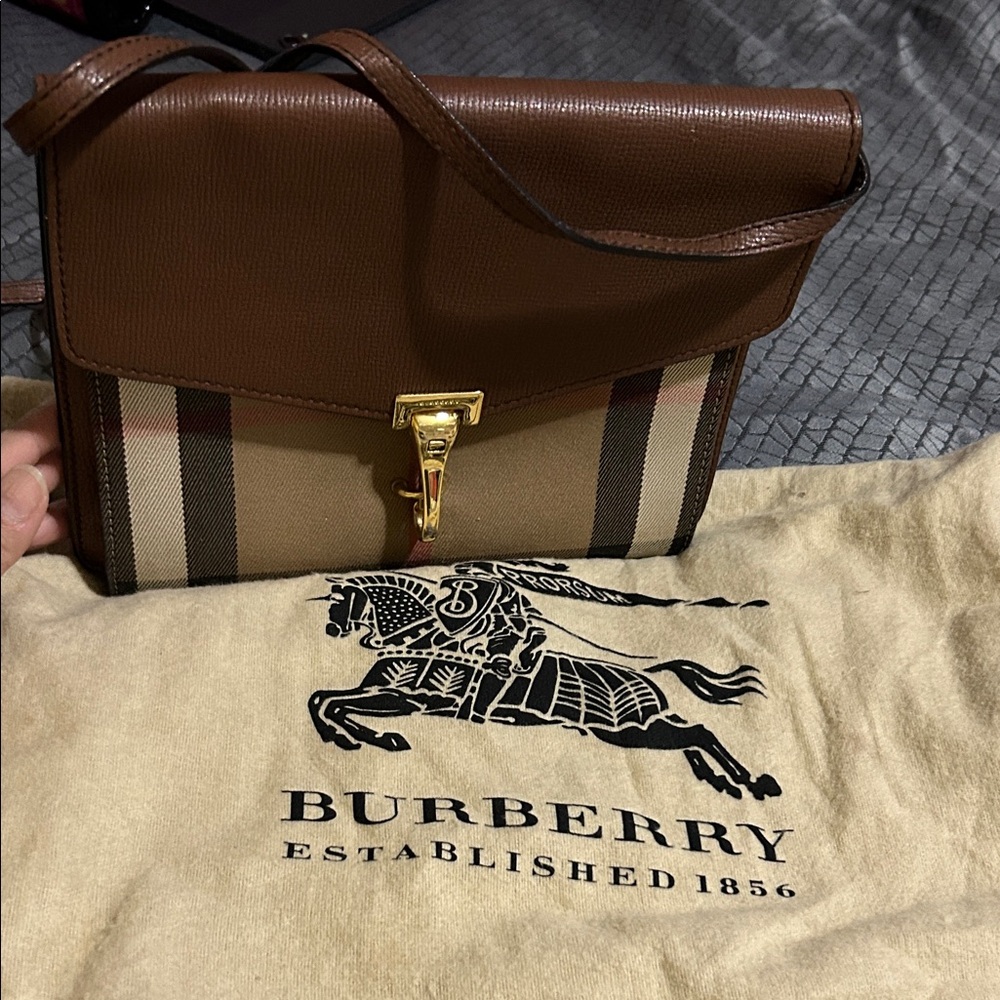 Burberry Classic Brown and Tan Messenger Bag